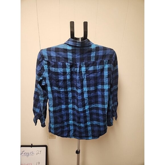 Ll Bean Blue Flannel Womans Size L 14-16 - Picture 8 of 8